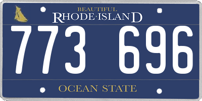 RI license plate 773696