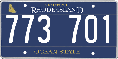 RI license plate 773701