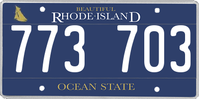 RI license plate 773703