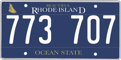 RI license plate 773707