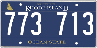 RI license plate 773713