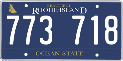 RI license plate 773718