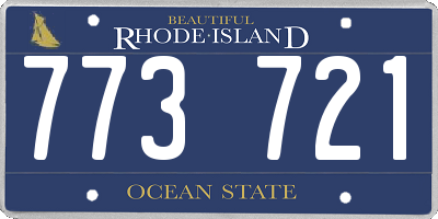 RI license plate 773721