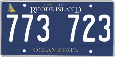 RI license plate 773723