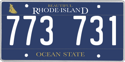 RI license plate 773731