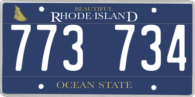 RI license plate 773734
