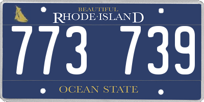 RI license plate 773739