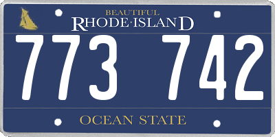 RI license plate 773742