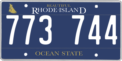 RI license plate 773744