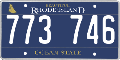 RI license plate 773746