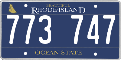 RI license plate 773747