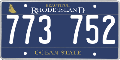 RI license plate 773752