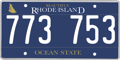 RI license plate 773753