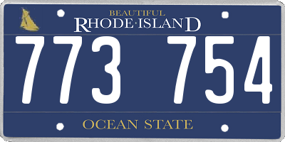 RI license plate 773754