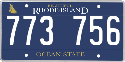 RI license plate 773756