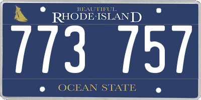 RI license plate 773757