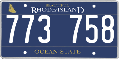 RI license plate 773758