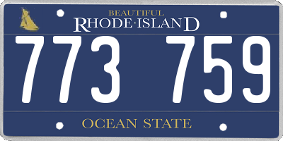 RI license plate 773759