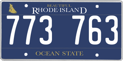 RI license plate 773763