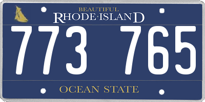RI license plate 773765