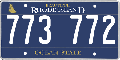 RI license plate 773772
