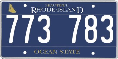 RI license plate 773783