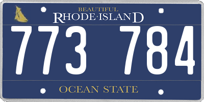 RI license plate 773784