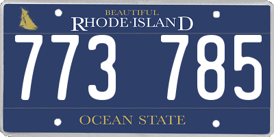 RI license plate 773785