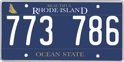 RI license plate 773786