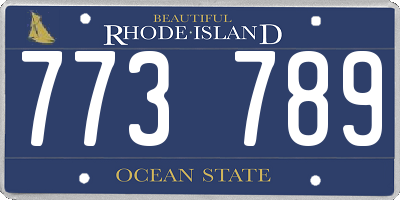 RI license plate 773789