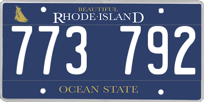 RI license plate 773792