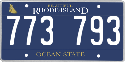 RI license plate 773793