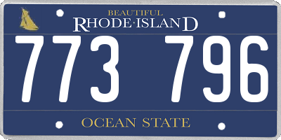 RI license plate 773796