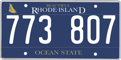 RI license plate 773807