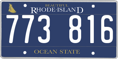 RI license plate 773816