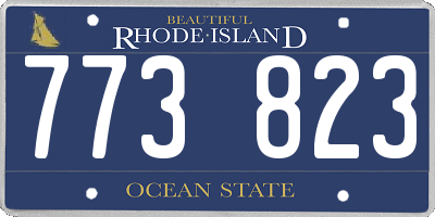 RI license plate 773823