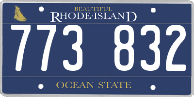 RI license plate 773832