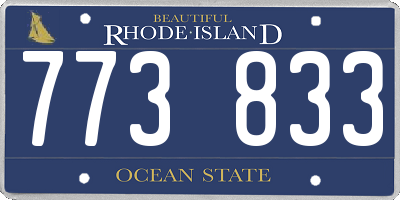 RI license plate 773833