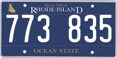 RI license plate 773835