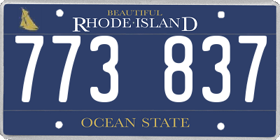 RI license plate 773837