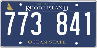 RI license plate 773841