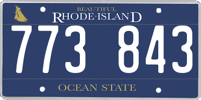 RI license plate 773843