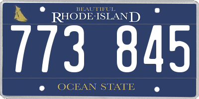 RI license plate 773845