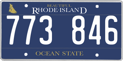 RI license plate 773846