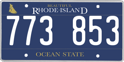 RI license plate 773853