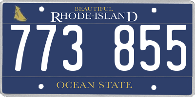 RI license plate 773855