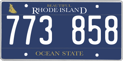 RI license plate 773858