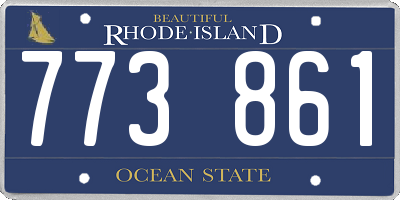RI license plate 773861