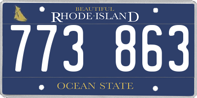 RI license plate 773863