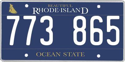 RI license plate 773865